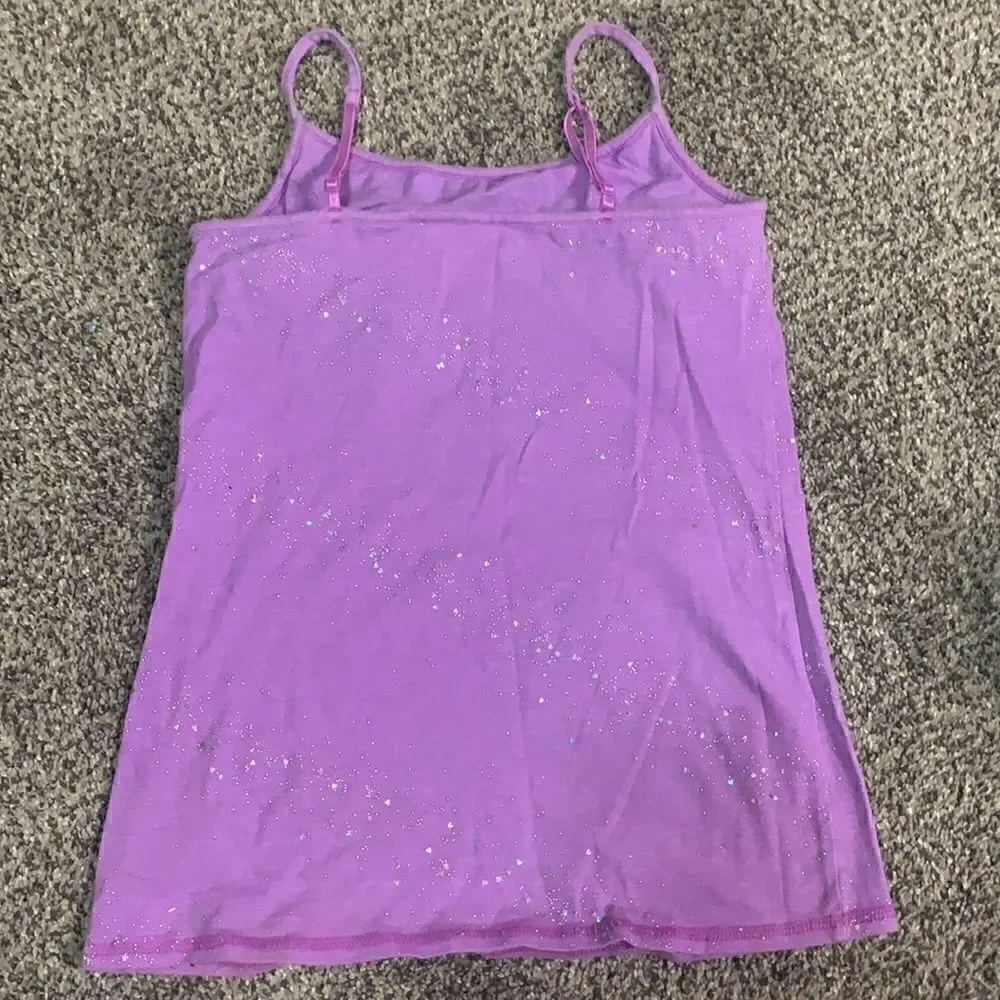 Justice Purple Sparkly Tank Top - Size 12